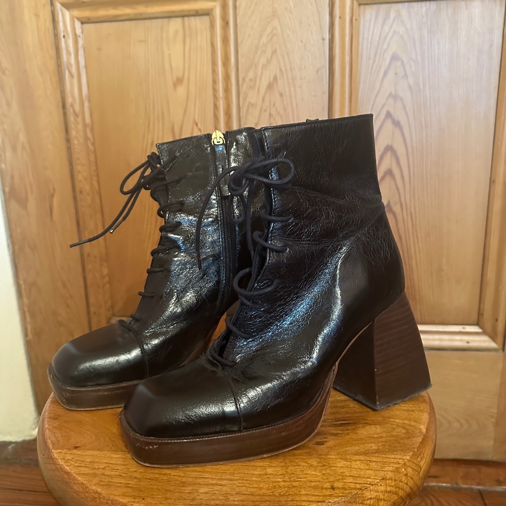Black lace up boots